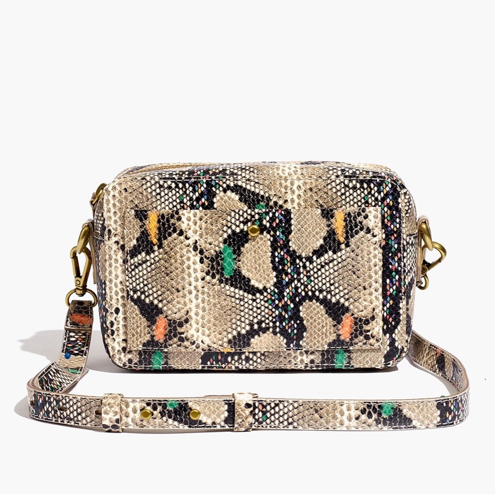 NWT Madewell Snake Embossed Transport Camera Bag
